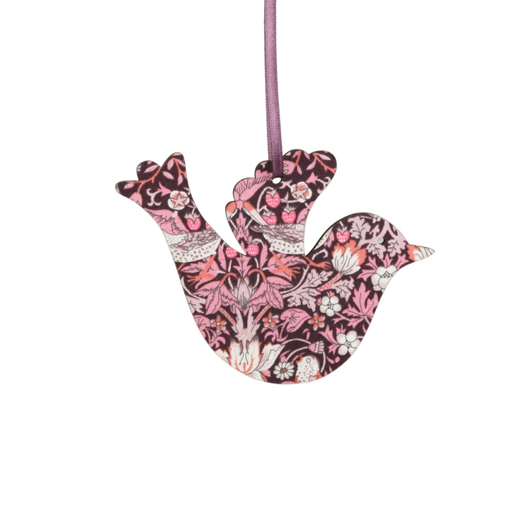 PRE-ORDER Strawberry Thief 2D Wooden Dove Decoration