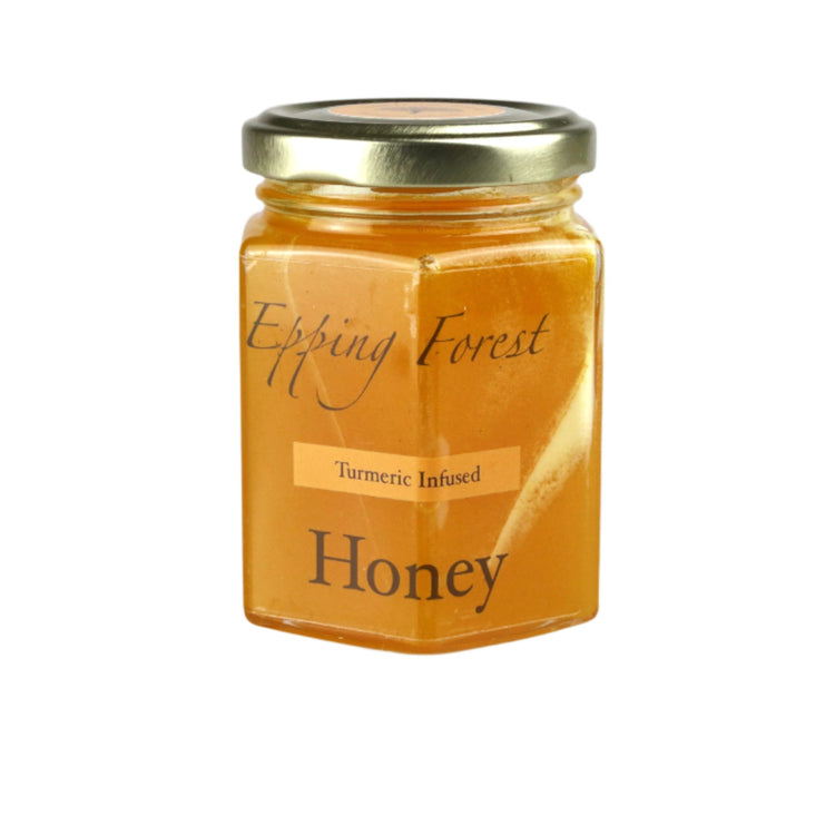 Jar of Epping Forest Honey on a white background