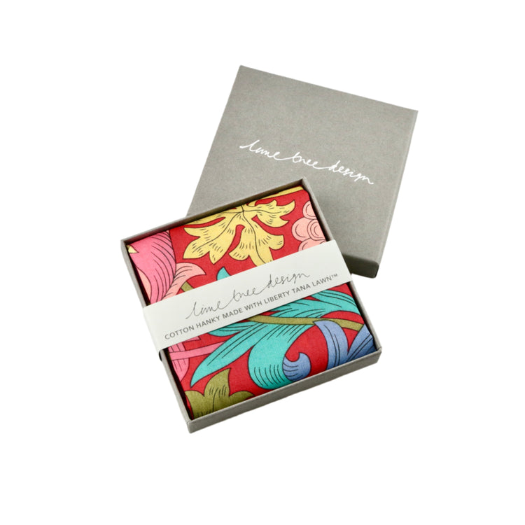 Single Boxed Hanky Made with Liberty Fabric