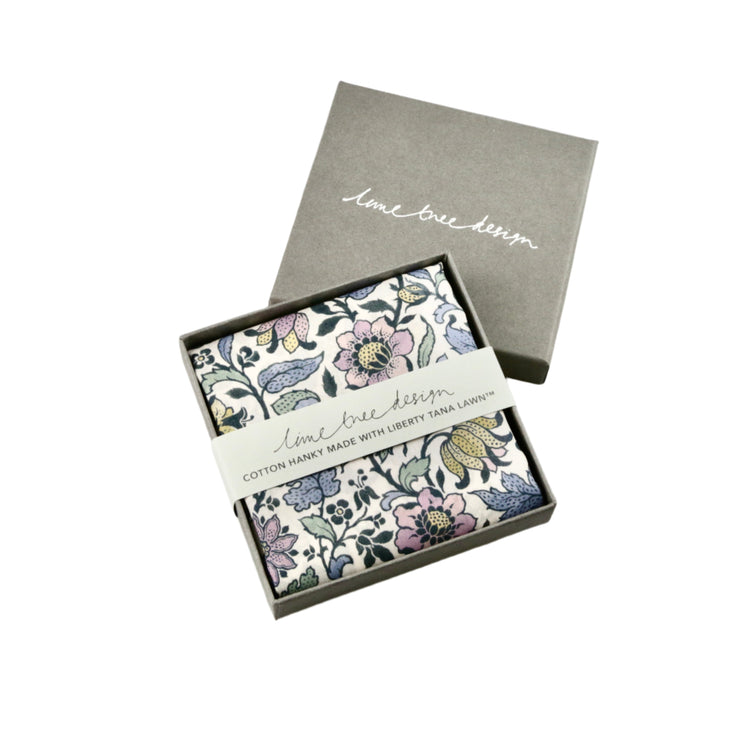 Single Boxed Hanky Made with Liberty Fabric