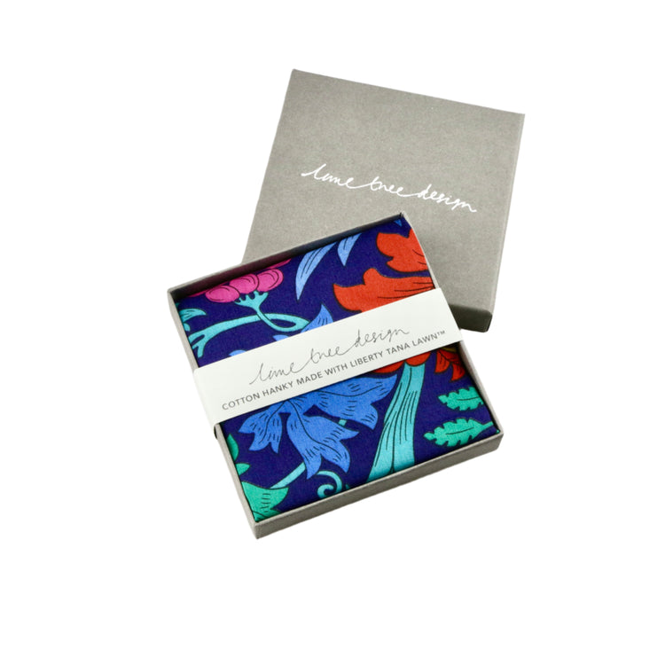 Single Boxed Hanky Made with Liberty Fabric