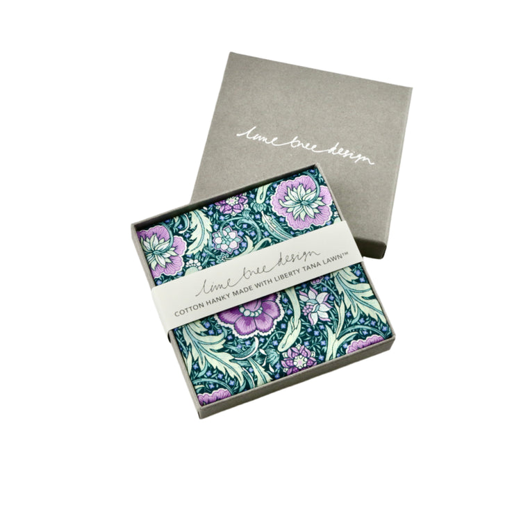 Single Boxed Hanky Made with Liberty Fabric