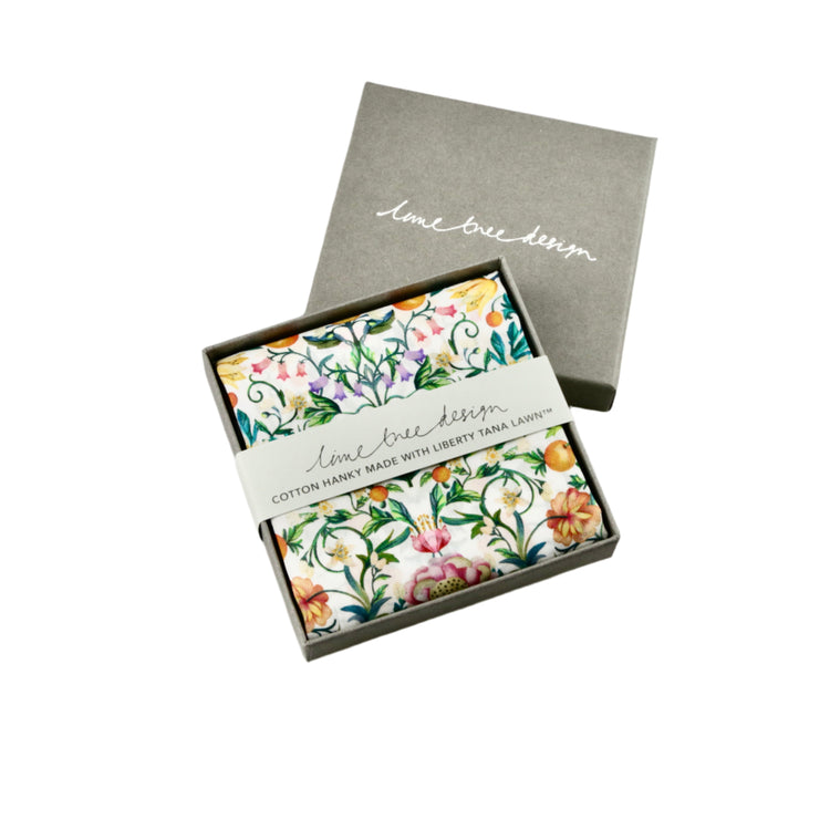 Single Boxed Hanky Made with Liberty Fabric