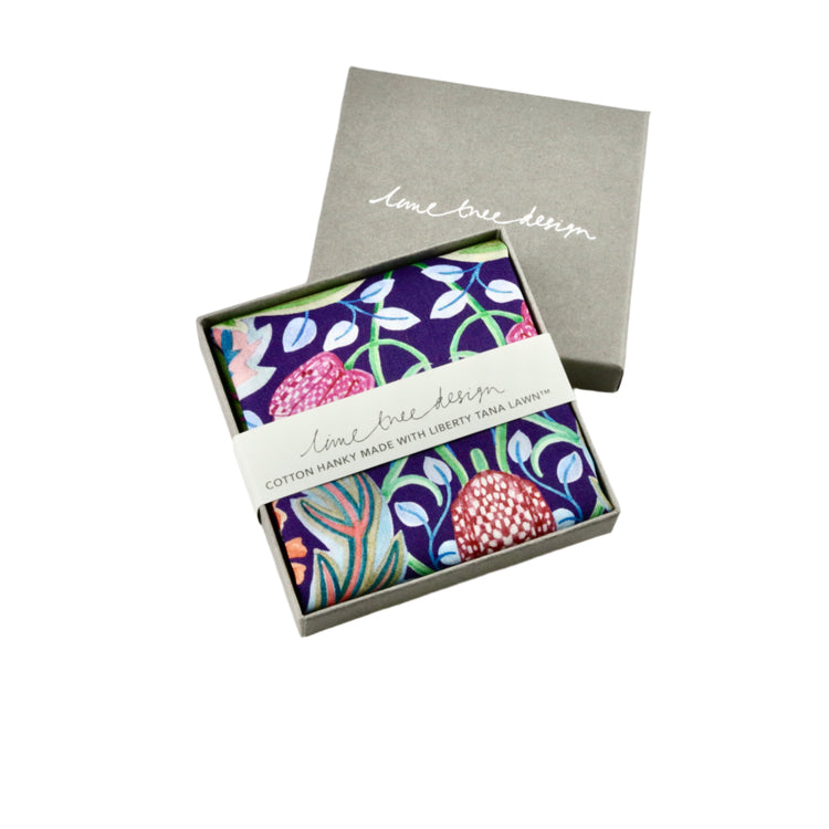 Single Boxed Hanky Made with Liberty Fabric