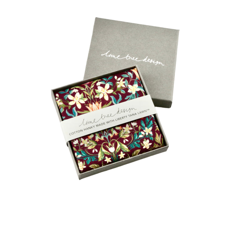 Single Boxed Hanky Made with Liberty Fabric