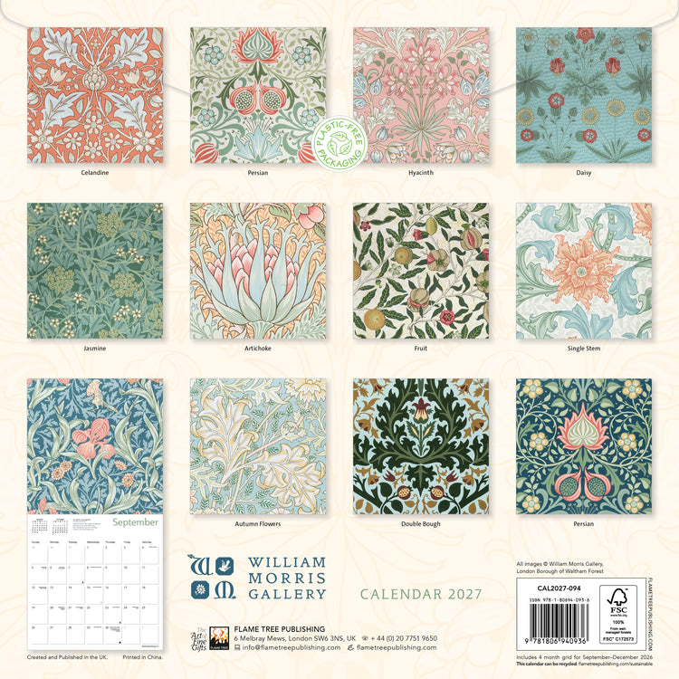 William Morris Gallery Wall Calendar 2027 Pre-Order