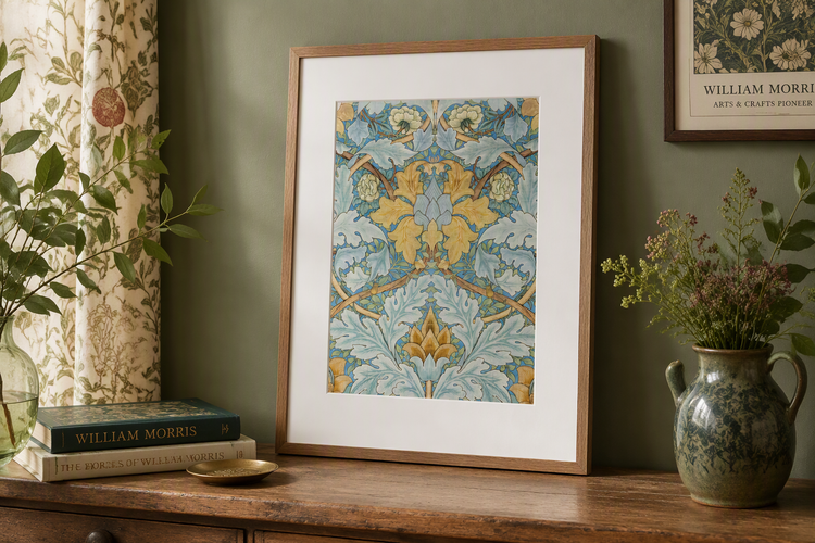 St. James Wallpaper Design A3 Print by William Morris