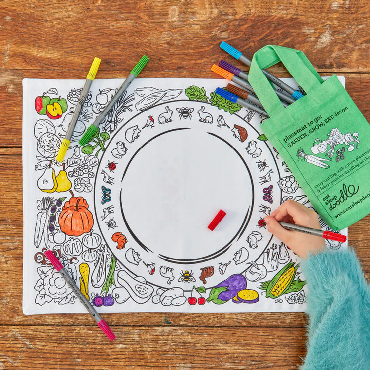 Garden, Grow & Eat Placemat To Go from EatSleepDoodle