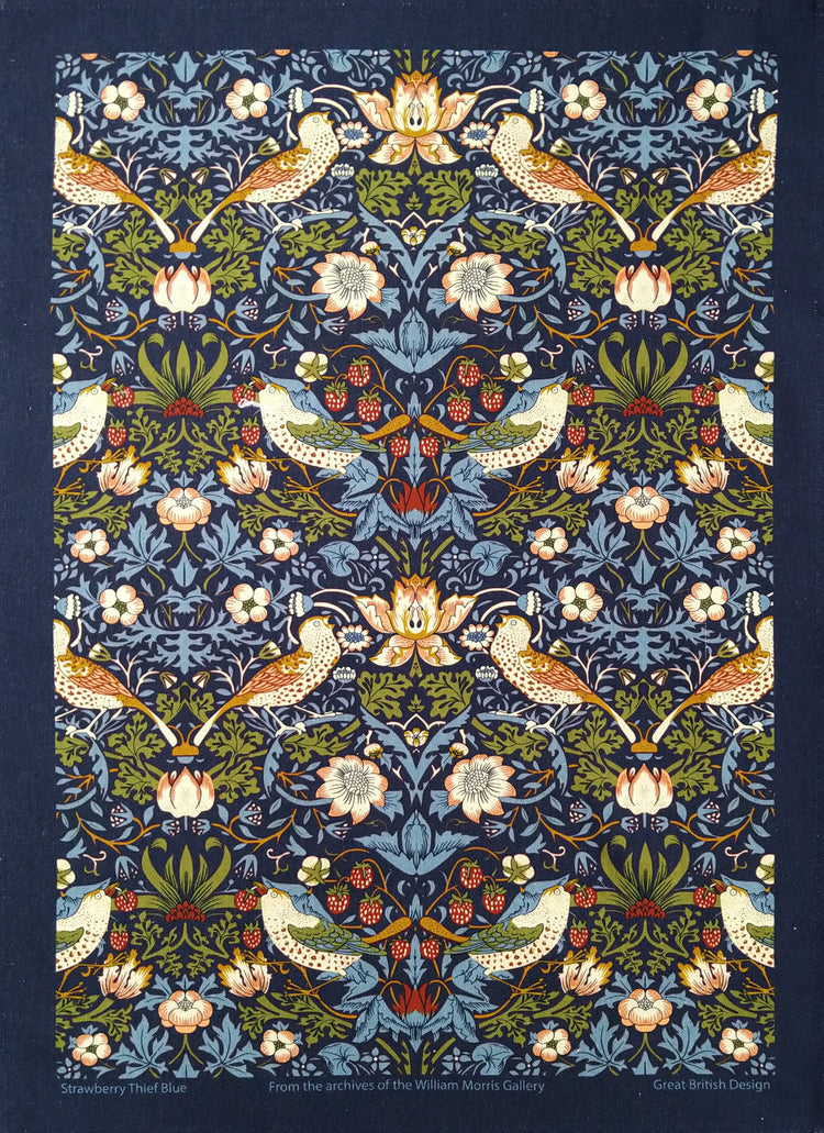 Strawberry Thief Navy Tea Towel
