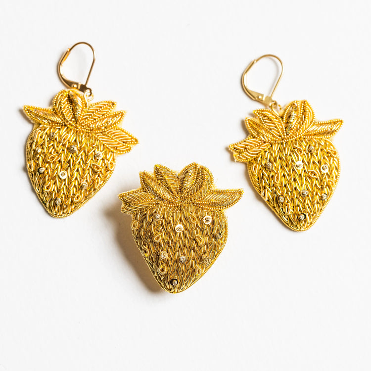 The Strawberry Brooch by Hand & Lock