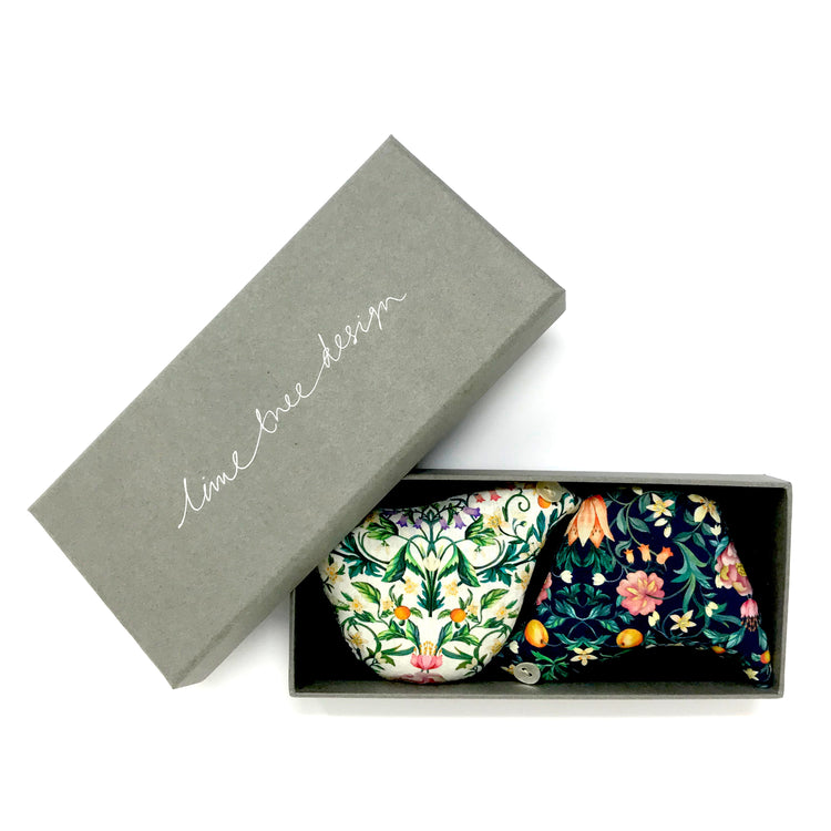 Box of two Lavender Birds made with Liberty Fabric