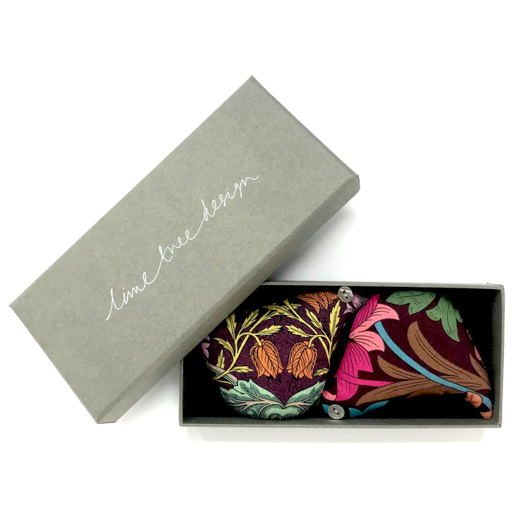 Box of two Lavender Birds made with Liberty Fabric