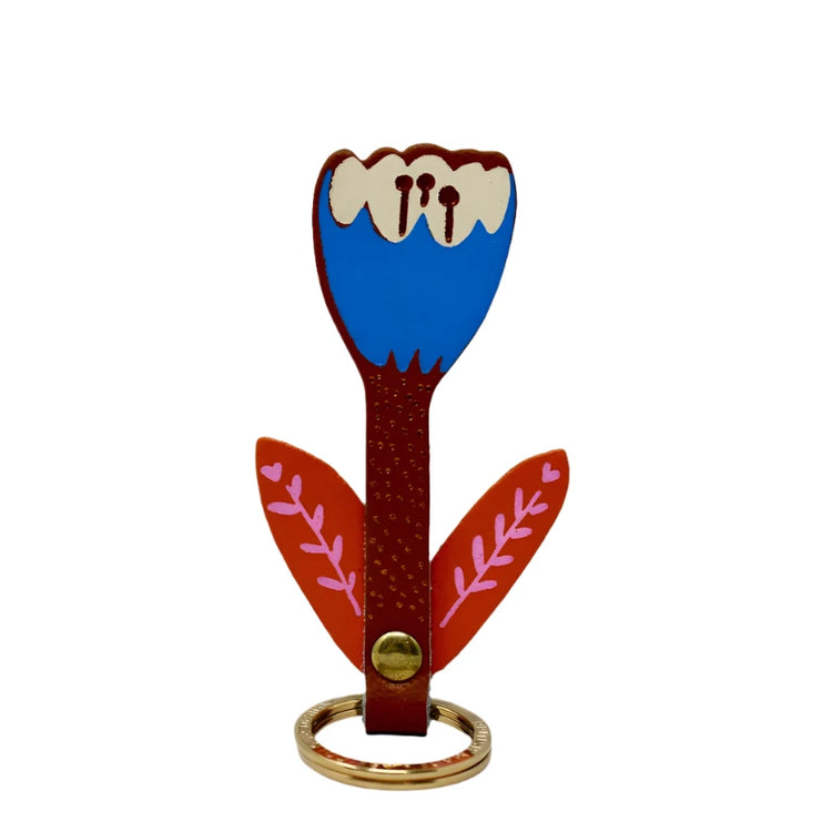 Tulip Leather Keyring