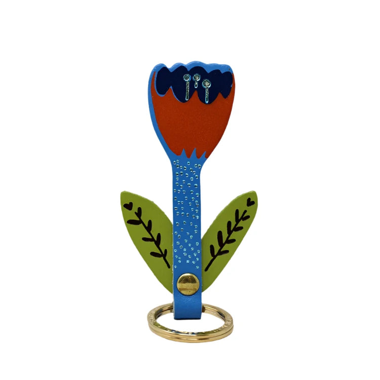 Tulip Leather Keyring