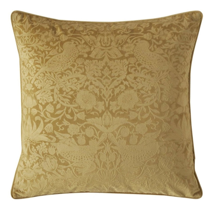 Cider Strawberry Thief Embossed 50 x 50cm William Morris At Home Cushion