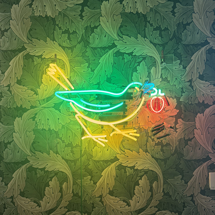 'The Strawberry Thief, 2025' - Neon Artwork by Jeremy Deller