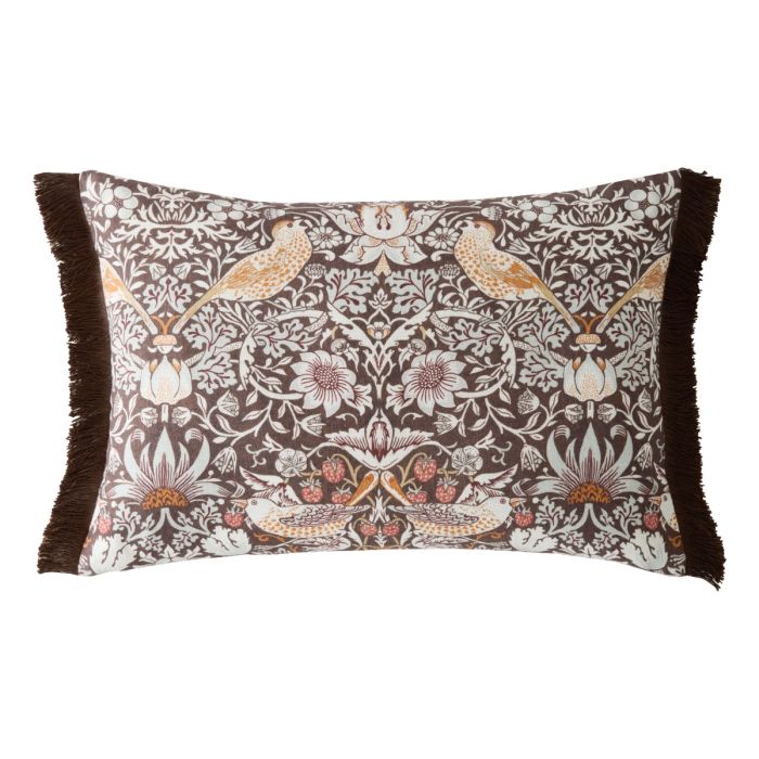 Chocolate Strawberry Thief 40 x 60cm William Morris At Home Cushion