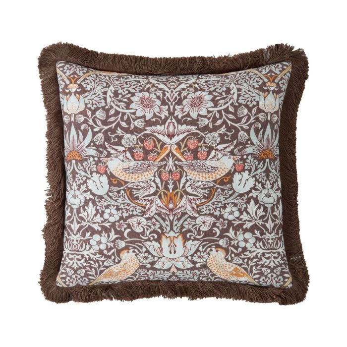 Chocolate Strawberry Thief 50 x 50cm William Morris At Home Cushion