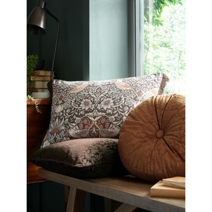 Chocolate Strawberry Thief 40 x 60cm William Morris At Home Cushion