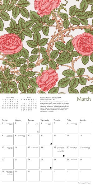 William Morris Gallery Mini Wall Calendar 2026
