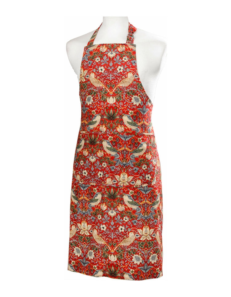 Strawberry Thief Red Apron