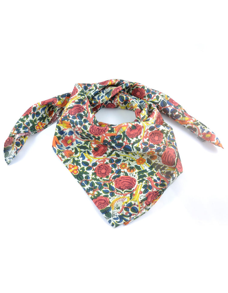 Rose Square Silk Scarf