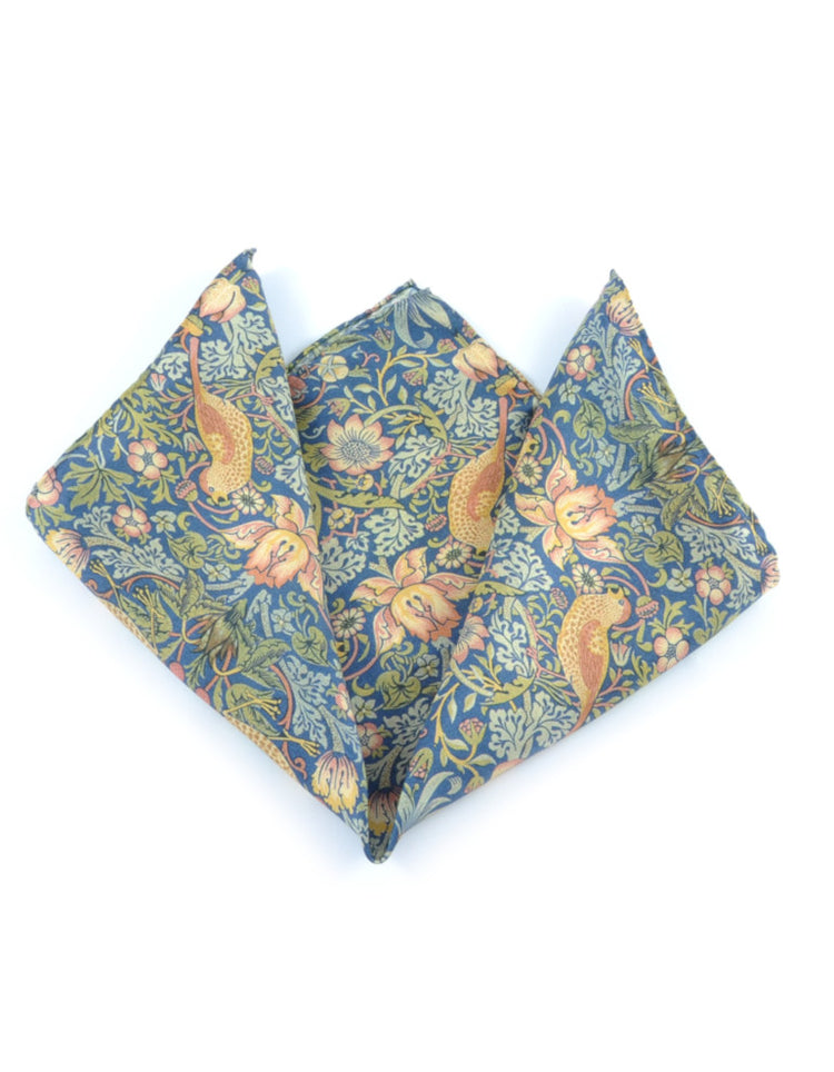 Strawberry Thief Silk Pocket Square