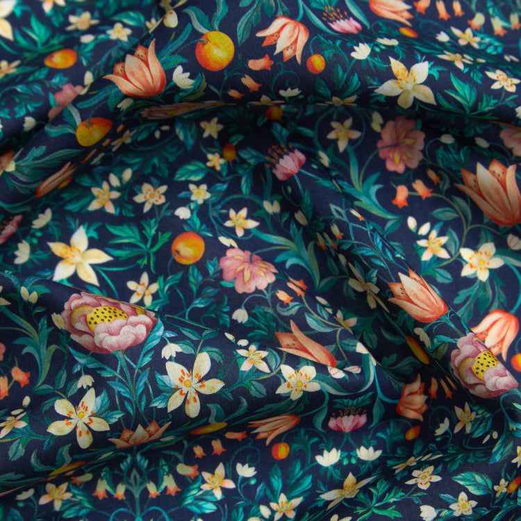Art of Craft Liberty Fabric - One Metre - May's Orchard - Blue