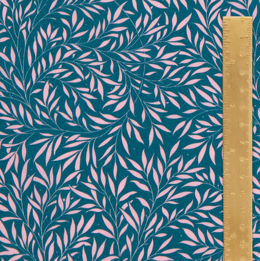 Art of Craft Liberty Fabric - One Metre - Willow Wood - Teal