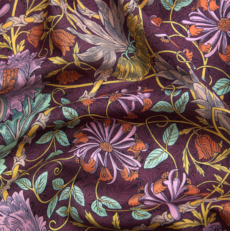 Art of Craft Liberty Fabric - One Metre - March - Burgundy