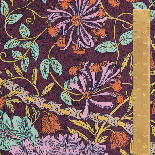 Art of Craft Liberty Fabric - One Metre - March - Burgundy