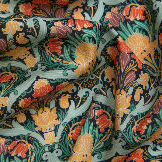 Art of Craft Liberty Fabric - One Metre - Tulip Flourish - Orange