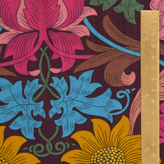Art of Craft Liberty Fabric - One Metre - Standen - Burgundy