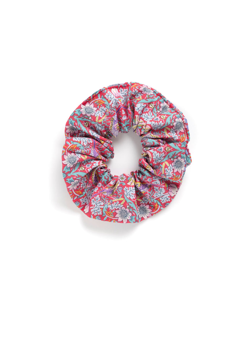 Strawberry Thief Scrunchie - Red