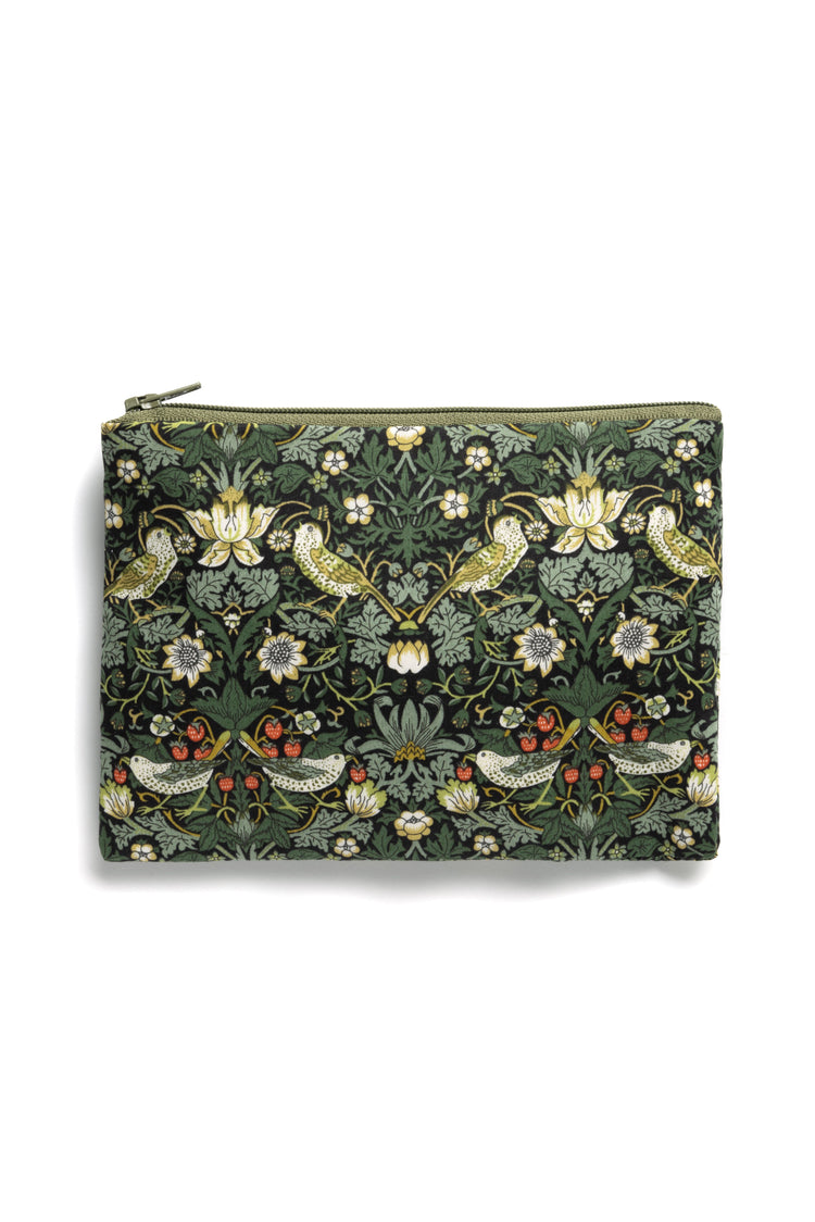 Strawberry Thief Pouch - Green