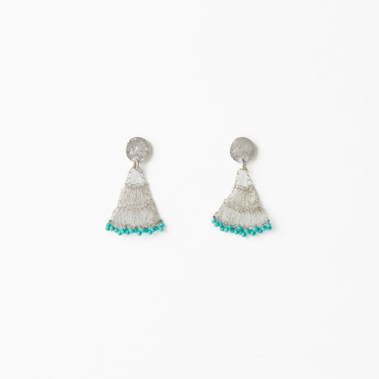 Fan Earrings in Turquoise