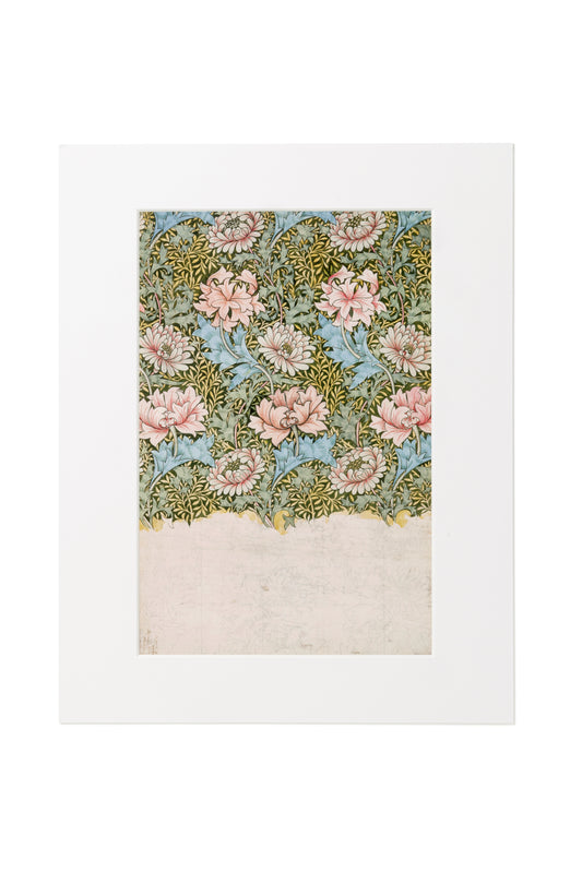 Design for Chrysanthemum Wallpaper A3 Print by William Morris