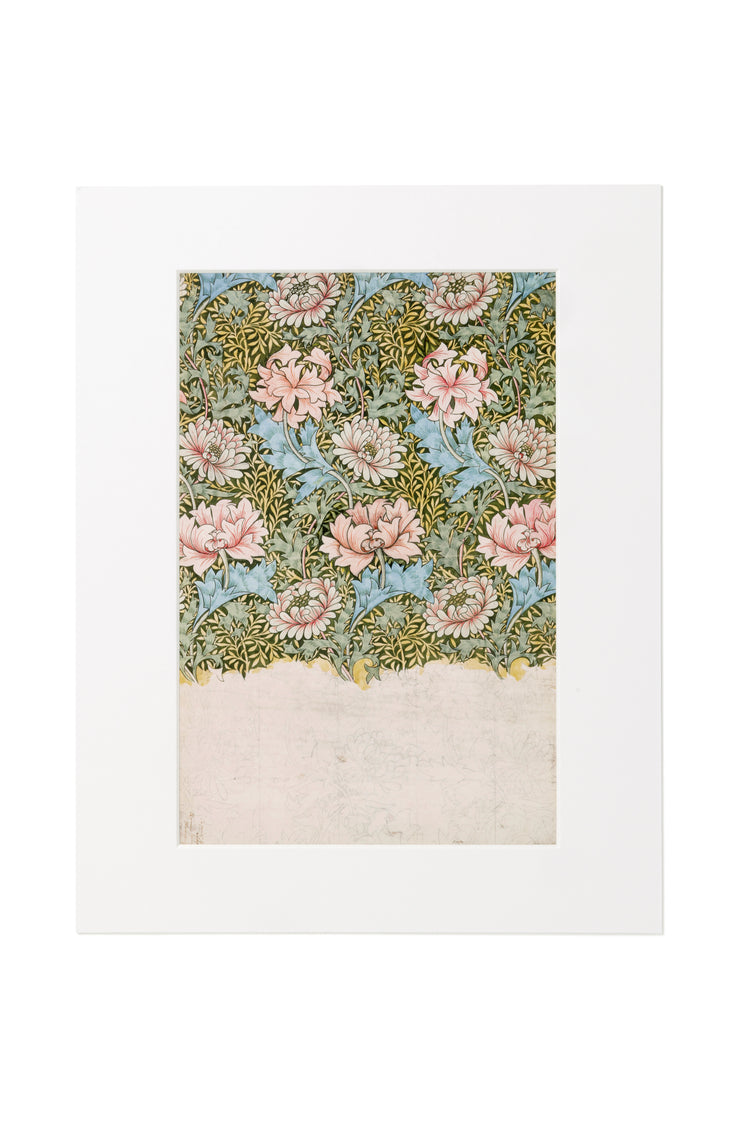 Design for Chrysanthemum Wallpaper A3 Print by William Morris
