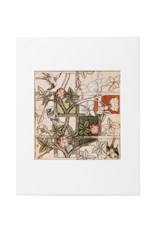 Design for Trellis Wallpaper A3 Print by William Morris