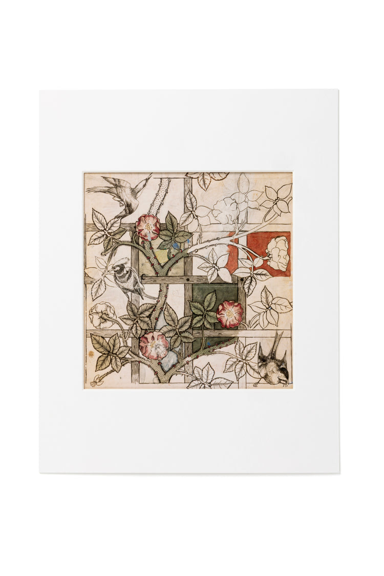 Design for Trellis Wallpaper A3 Print by William Morris