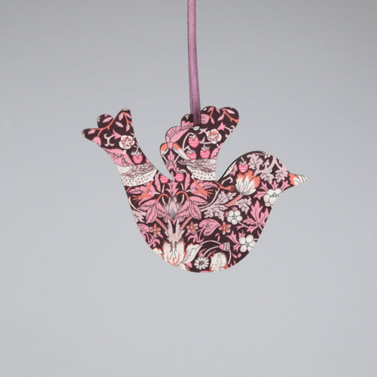 Strawberry Thief 2D Wooden Dove Decoration