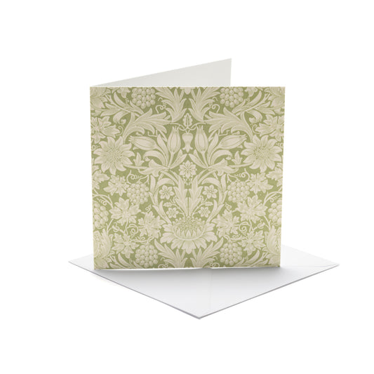 Decorative greeting card with floral pattern on a white background