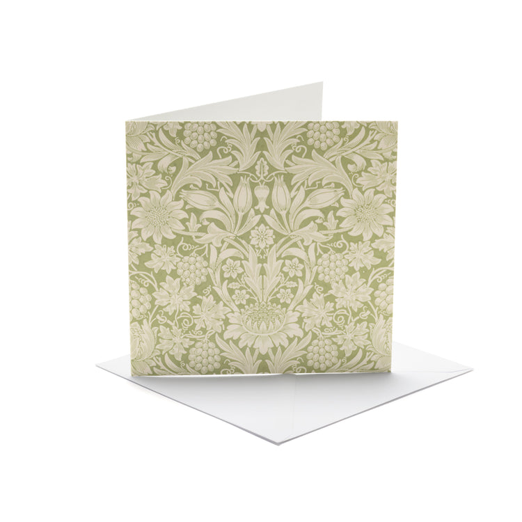 Decorative greeting card with floral pattern on a white background