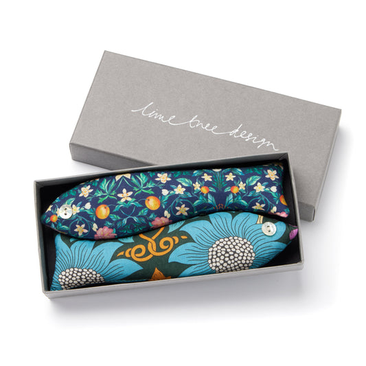 Box of two Lavender Fish made with Liberty Fabric