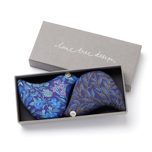 Box of two Lavender Birds made with Liberty Fabric