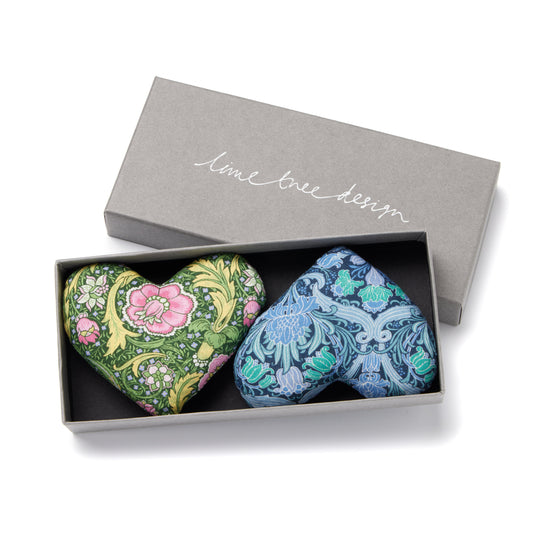 Box of two Lavender Hearts made with Liberty Fabric