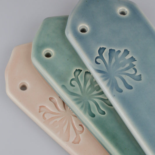 May Morris Honeysuckle Ceramic Fingerplates by Emma Lacey