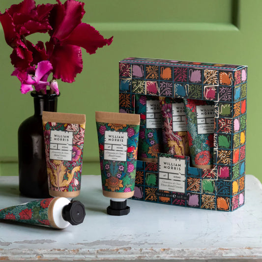 William Morris At Home Sunflower Swan Clementine & Clove Three Hand Creams