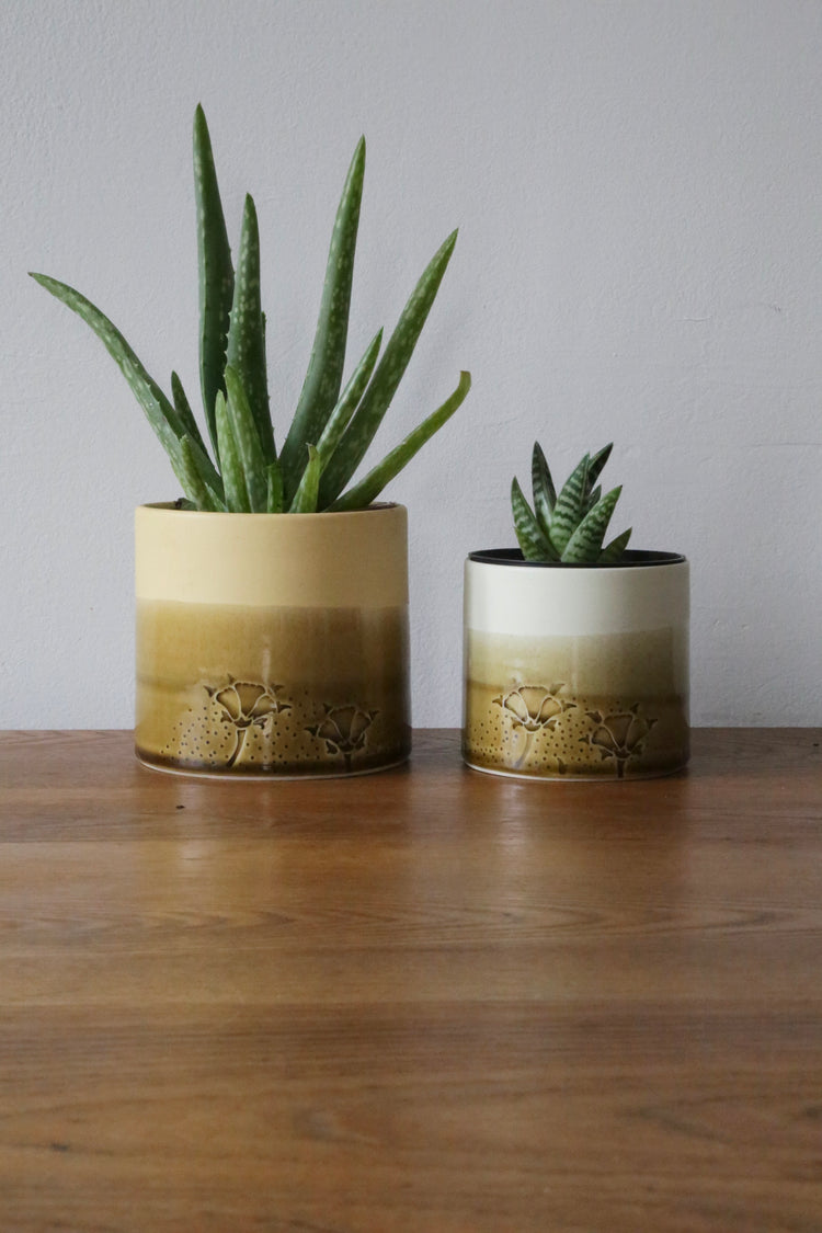 May Morris Hornpoppy Ceramic Planters by Emma Lacey