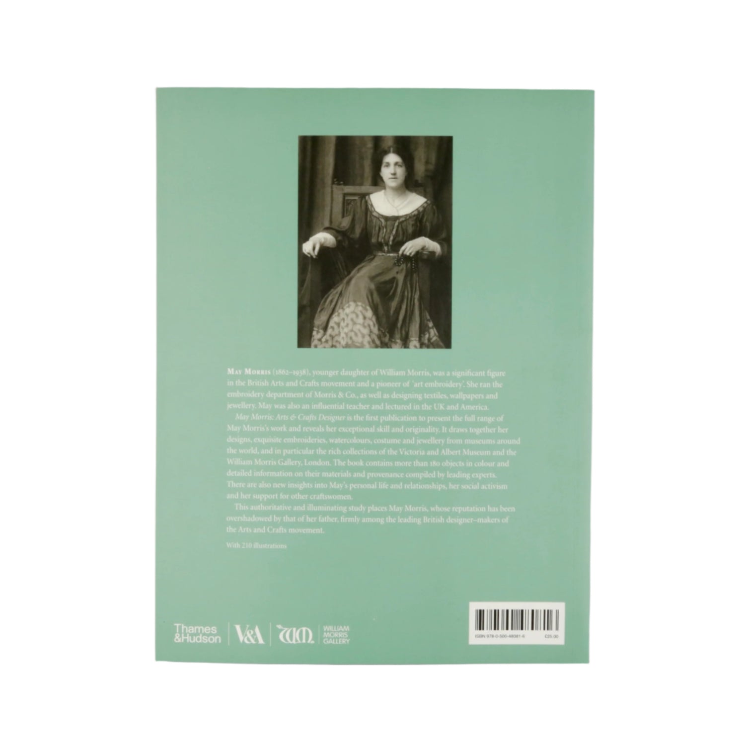 Book cover with a portrait of a woman on a green background